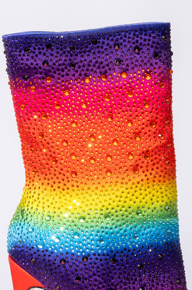 AZALEA WANG SPARKLE LIKE THAT STILETTO BOOTIE IN RAINBOW