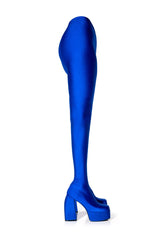 AZALEA WANG HEYHEY CHUNKY BOOT PANT IN BLUE