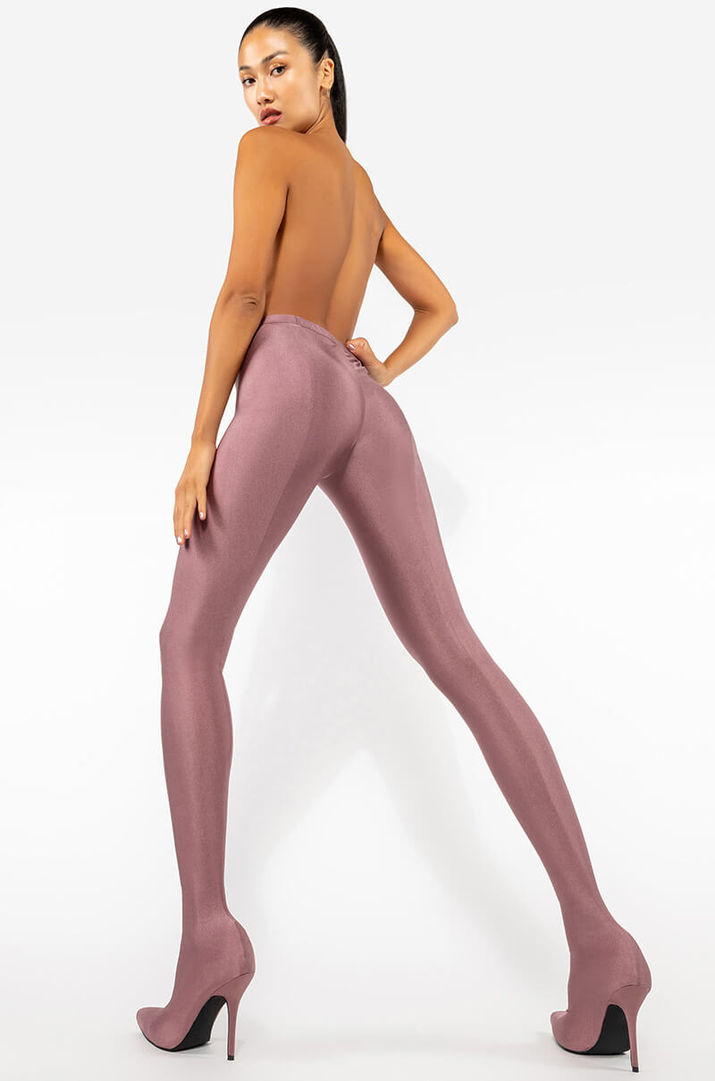 AZALEA WANG TAYTAY SEXY STILETTO BOOT PANT IN TAUPE STRETCH