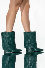 AZALEA WANG STUCK ON YOU WEDGE BOOTIE IN GREEN