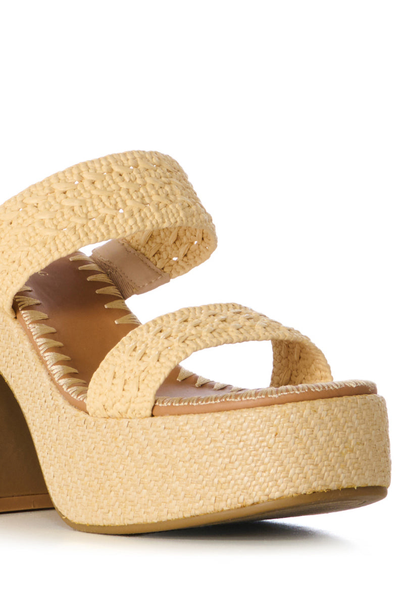 AZALEA WANG SUMMER FEELING TAN CROCHET SANDAL