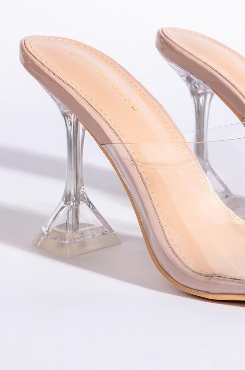 AZALEA WANG TAKE ME OUT TO DINNER FIRST PYRAMID SANDAL IN NUDE