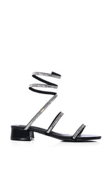 AZALEA WANG TALIRA BLACK COIL FLAT SANDAL