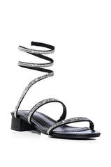 AZALEA WANG TALIRA BLACK COIL FLAT SANDAL