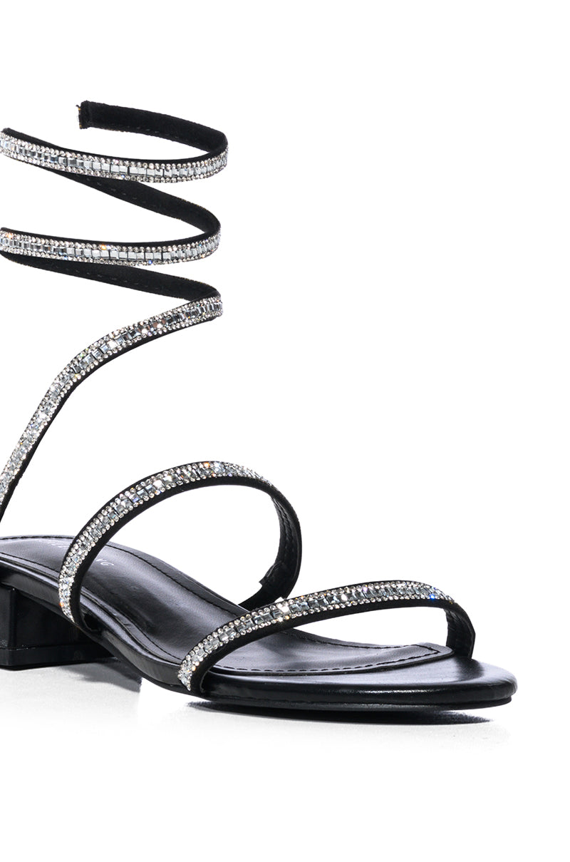 AZALEA WANG TALIRA BLACK COIL FLAT SANDAL