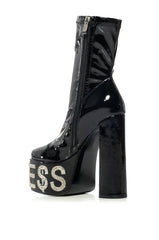 AZALEA WANG TEEGAN GODDESS EMBELLISHED BOOTIE IN BLACK