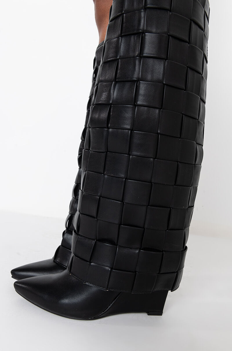 AZALEA WANG THAT KINDA NIGHT WEDGE BOOT IN BLACK
