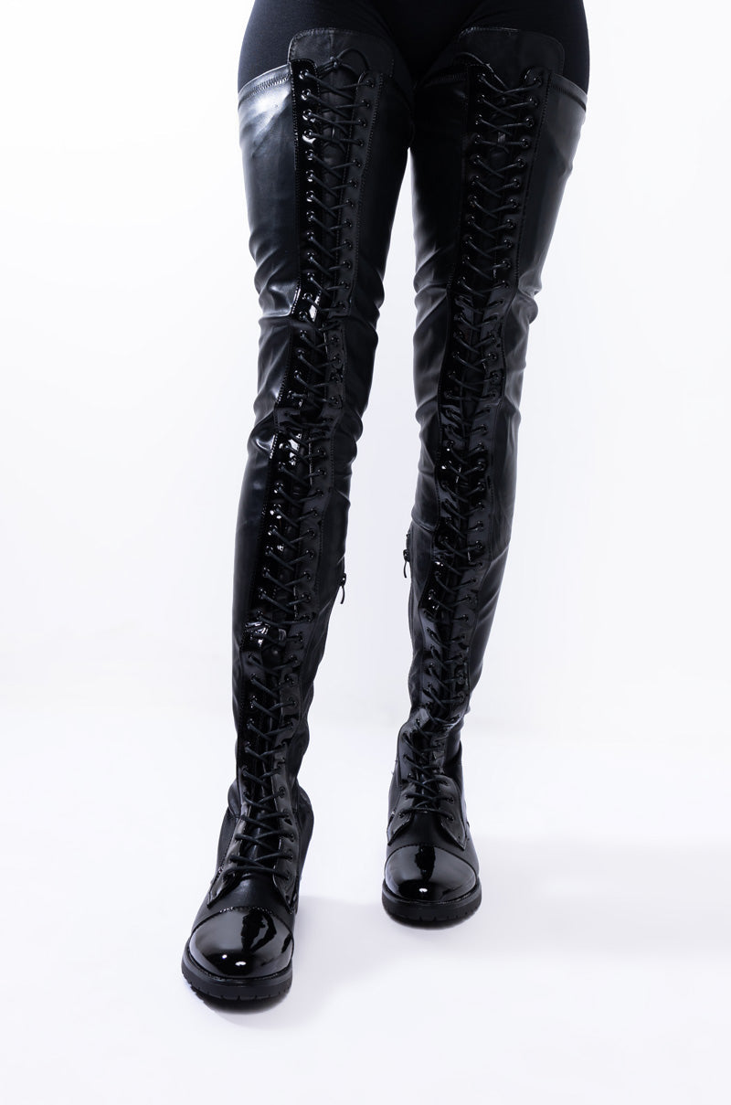 AZALEA WANG THESE ARE MY ONLY INTENTIONS THIGH HIGH FLAT BOOTS