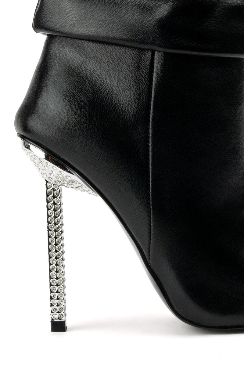 AZALEA WANG JAYLA SLOUCH STILETTO BOOTIE IN BLACK