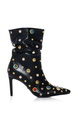 AZALEA WANG WENZLER EMBELLISHED BOOTIE IN BLACK
