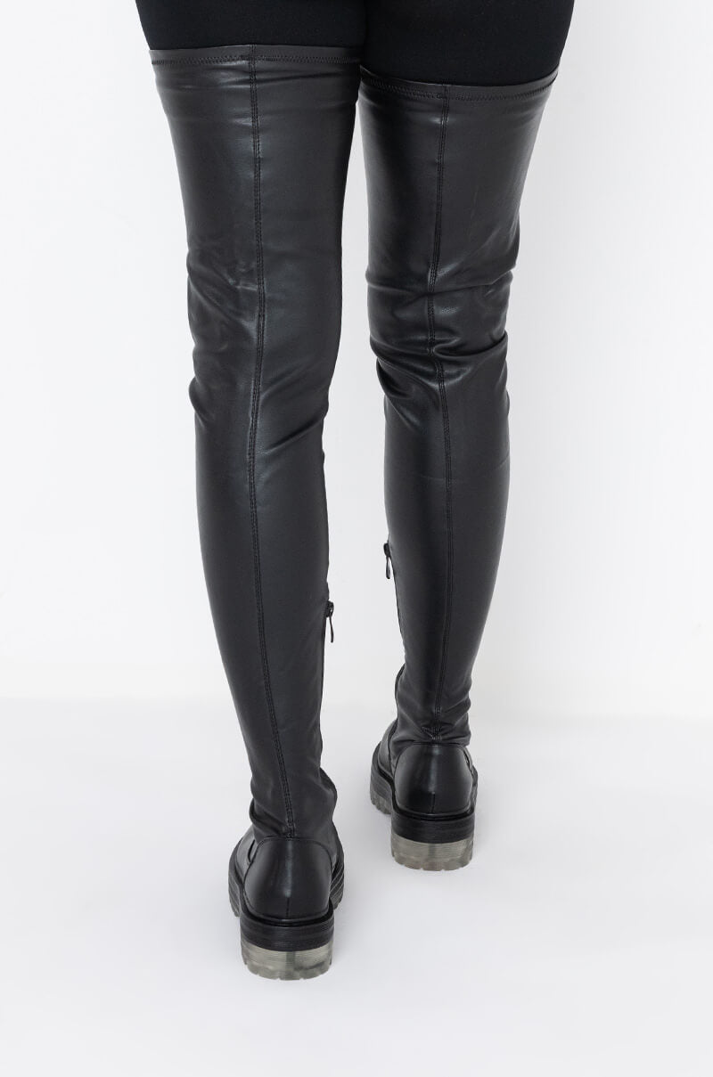 AZALEA WANG WON'T LET YOU DOWN FLATFORM BOOT IN CLEAR