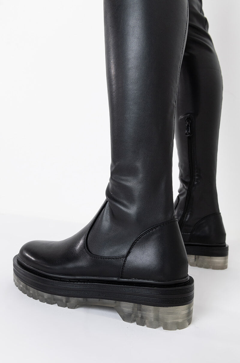 AZALEA WANG WON'T LET YOU DOWN FLATFORM BOOT IN CLEAR