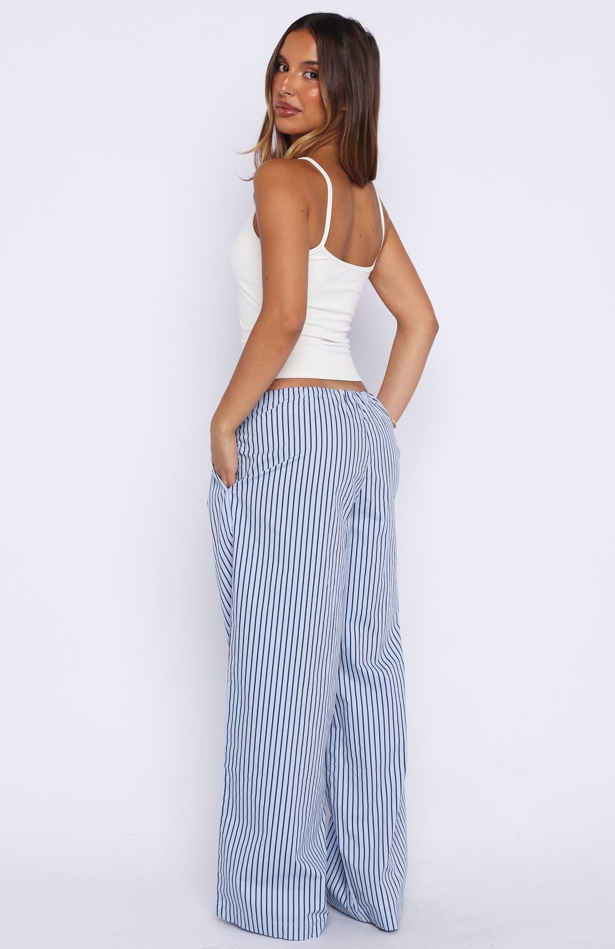 The Sweetest Love Drawstring Pants Blue/Navy Stripe