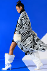 BACK TO BUSINESS FAUX FUR DETAIL CARDIGAN
