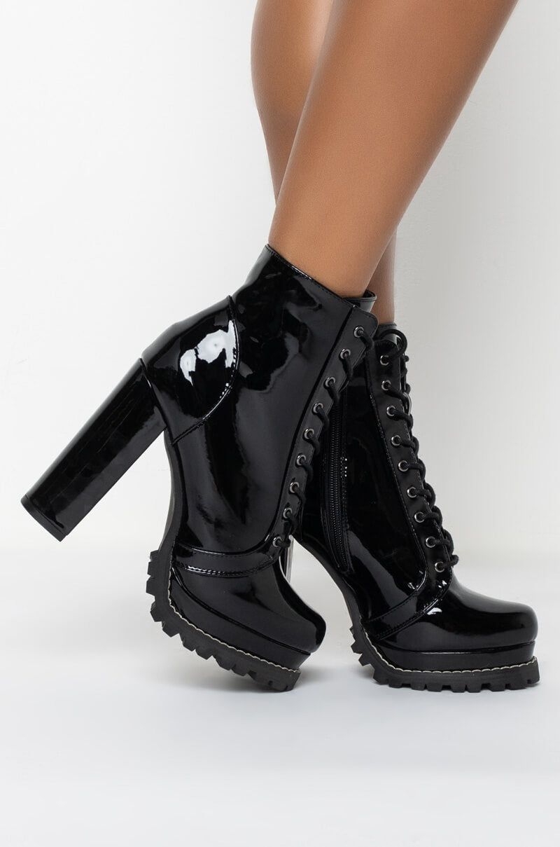 BADASS PLATFORM LACE UP BOOTIE