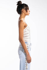 BANDAGE MESH SLEEVELESS BODYSUIT