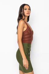 BANDAGE SLEEVELESS BODYSUIT