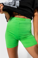 BASIC LUXE NEON GREEN BIKER SHORT