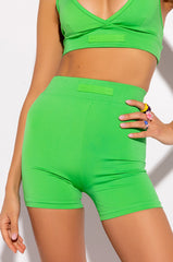 BASIC LUXE NEON GREEN BIKER SHORT