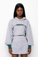 BEAM ME UP CORSET DETAIL CUTOUT SWEATSHIRT
