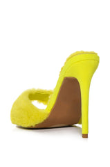 BMOVE FUZZY POINTED SANDAL IN YELLOW