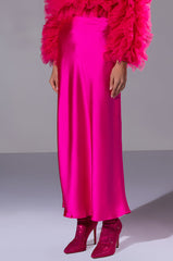 BEAUTIFUL HEART SATIN MAXI SKIRT
