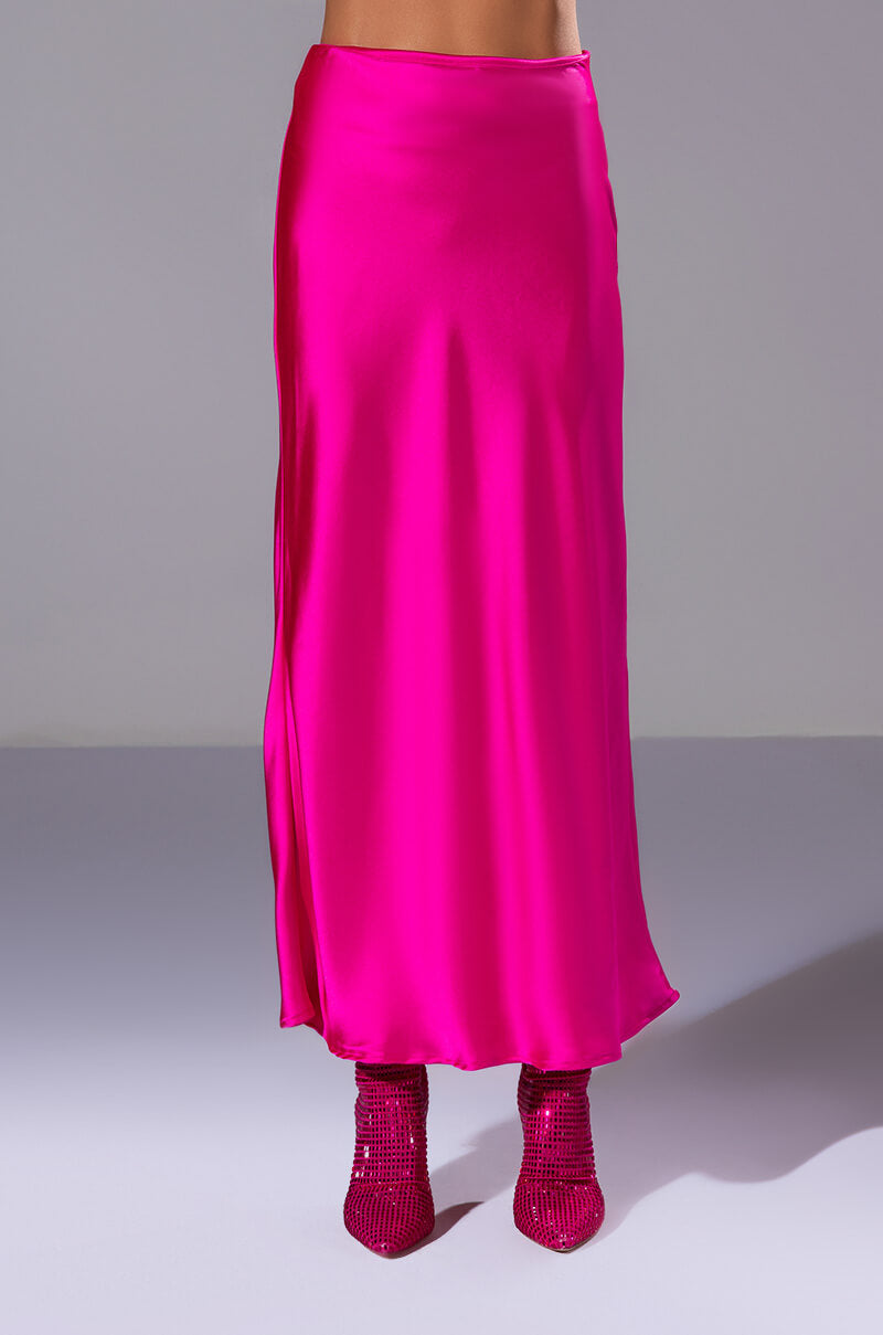 BEAUTIFUL HEART SATIN MAXI SKIRT