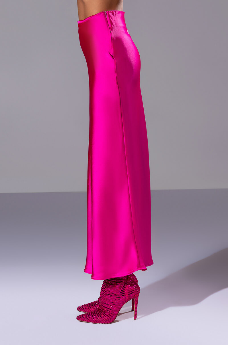 BEAUTIFUL HEART SATIN MAXI SKIRT