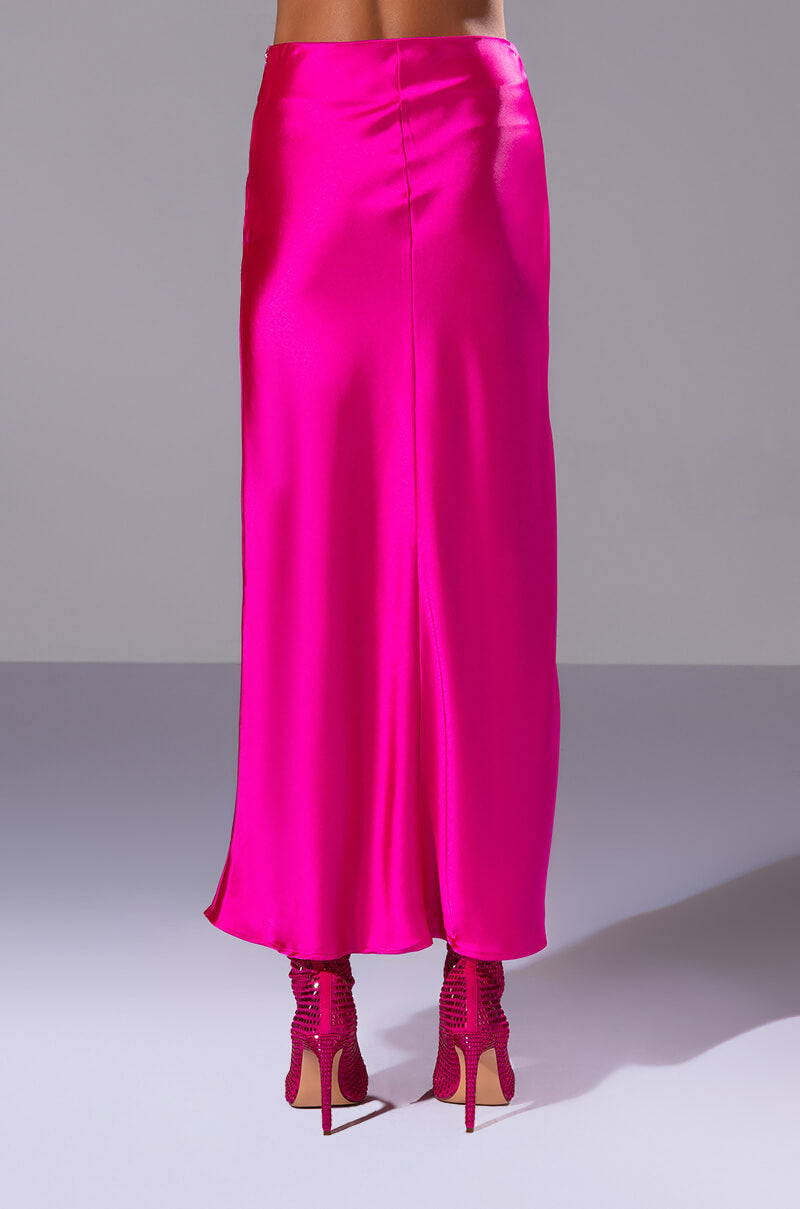 BEAUTIFUL HEART SATIN MAXI SKIRT