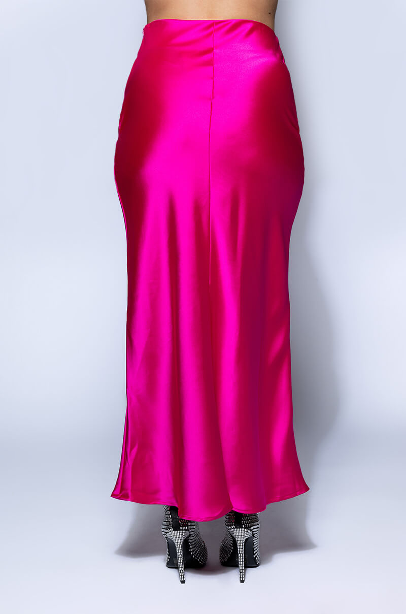 BEAUTIFUL HEART SATIN MAXI SKIRT