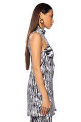 BELIEVER MOCK NECK MAXI BLOUSE