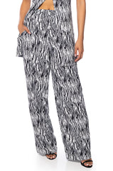 BELIEVER PRINTED WIDE LEG TROUSER