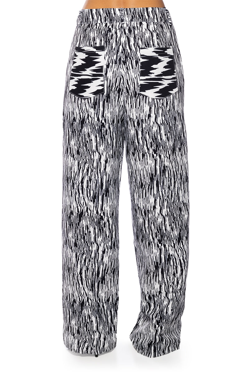 BELIEVER PRINTED WIDE LEG TROUSER