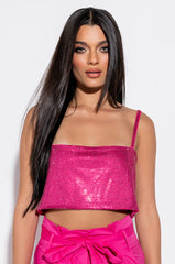 BELLA DONNA RHINESTONE CROP TOP