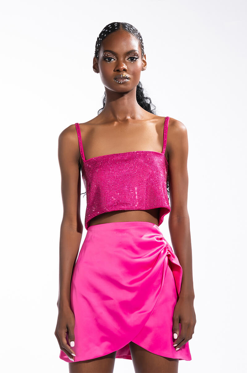 BELLA DONNA RHINESTONE CROP TOP