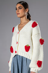 BERRIES BUTTON CARDIGAN