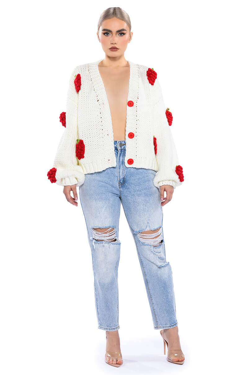 BERRIES BUTTON CARDIGAN