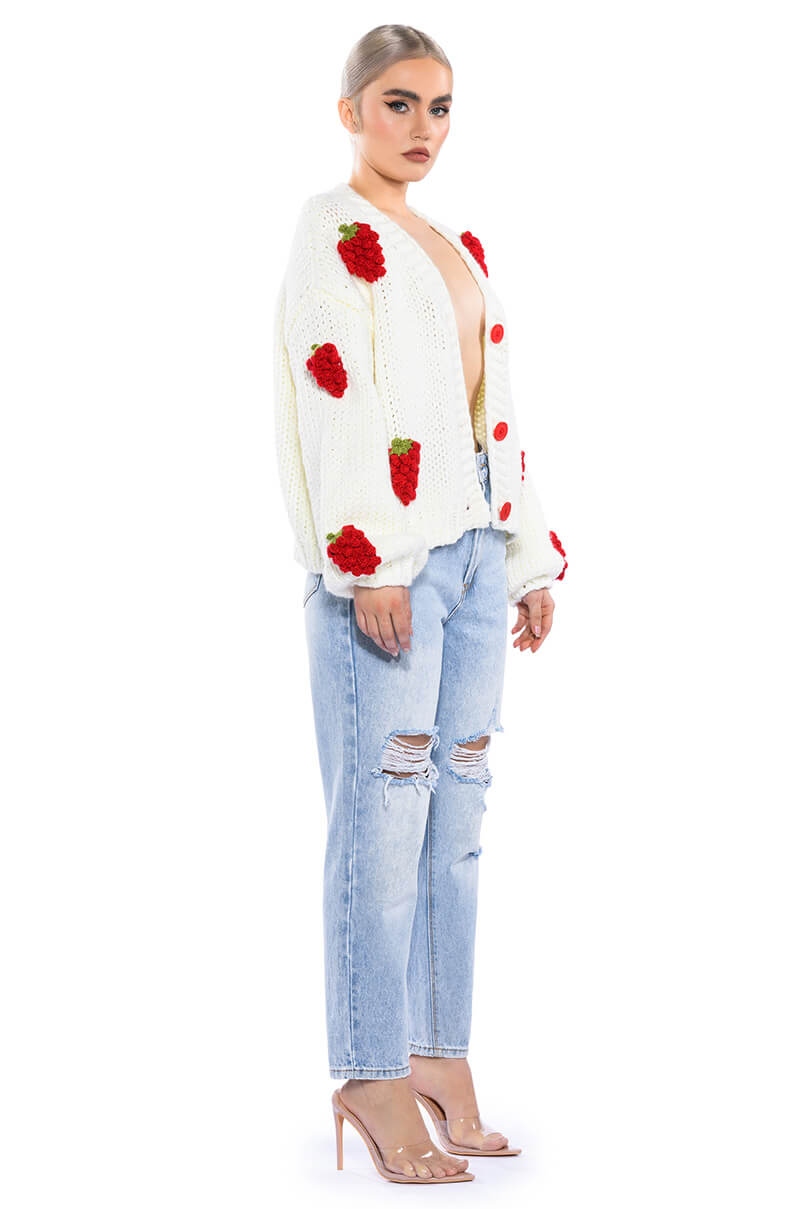 BERRIES BUTTON CARDIGAN