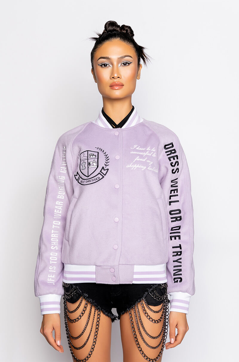 BEST DRESSED LILAC BOMBER