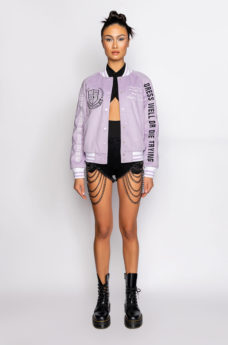 BEST DRESSED LILAC BOMBER