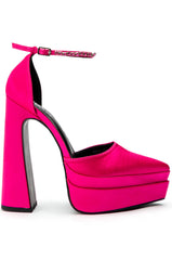 PINK CHUNKY PUMP WITH ANKLE STRAP