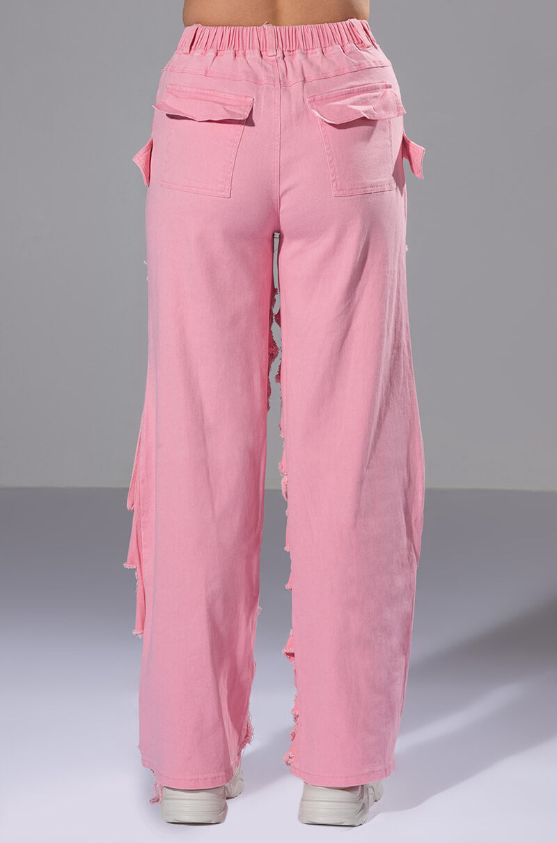 BESTIES FAVORITE DISTRESSED CARGO PANTS
