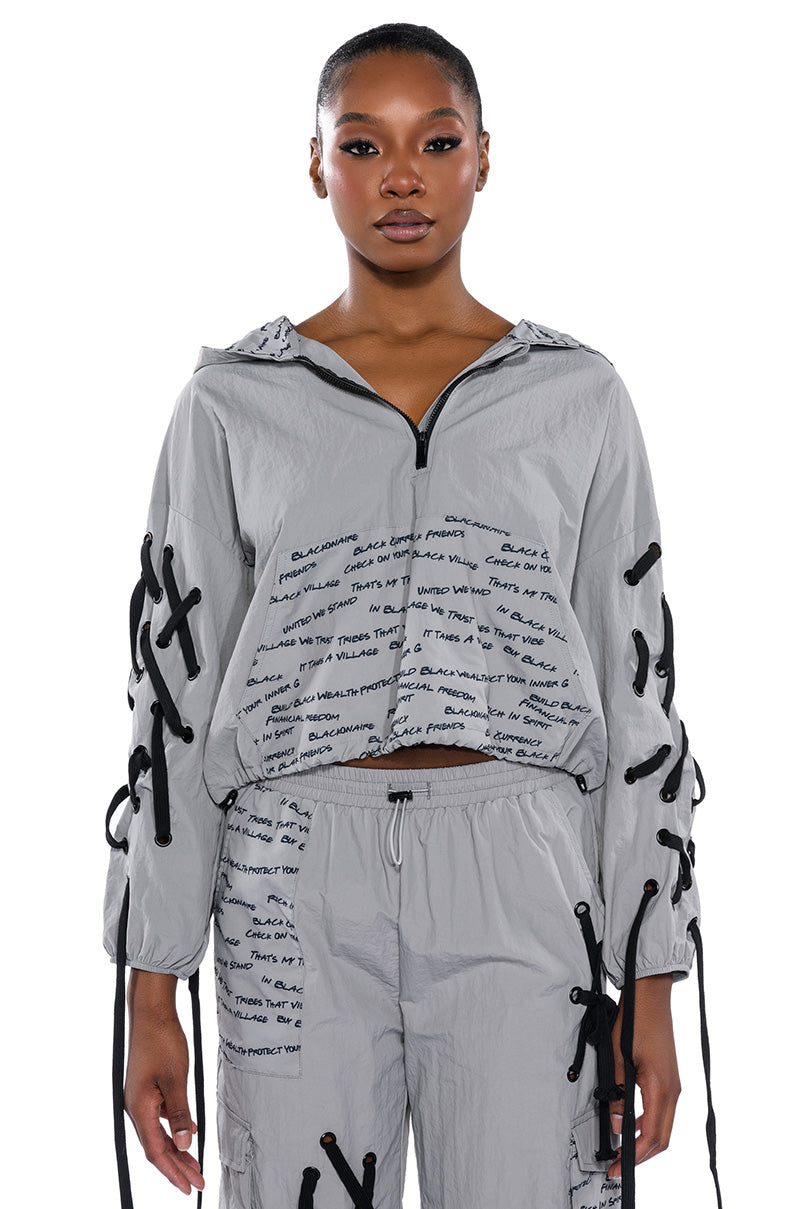 BLACK VILLAGE FOUNDATION LOGO LACE DETAIL SWEATSHIRT