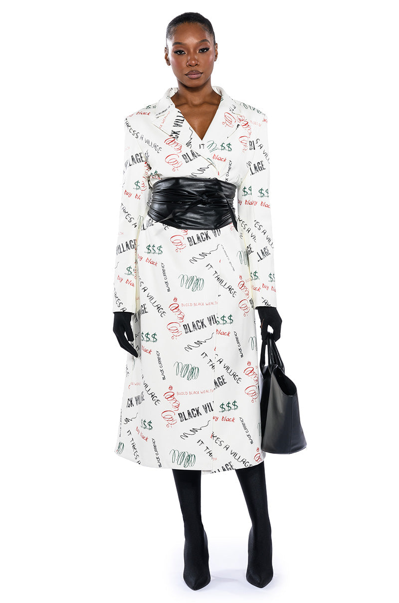 BLACK VILLAGE FOUNDATION LOGO PU TRENCH