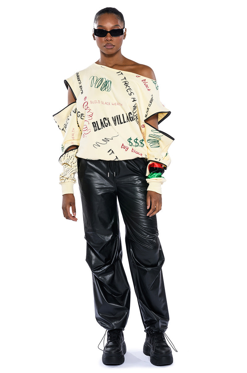 BLACK VILLAGE FOUNDATION ZIPPER DETAIL SWEATSHIRT