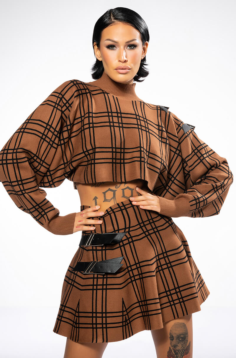 BLAIR BUCKLE FLARE SKIRT