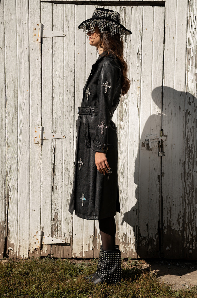 BLESSED AND WELL DRESSED PLEATHER TRENCH