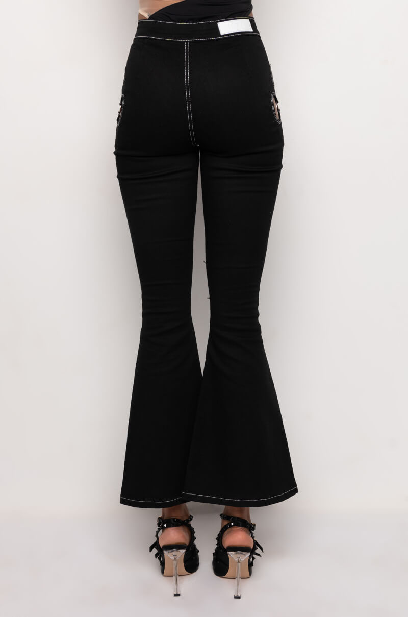 BLOSSOM CUT OUT DETAIL FLARE JEAN