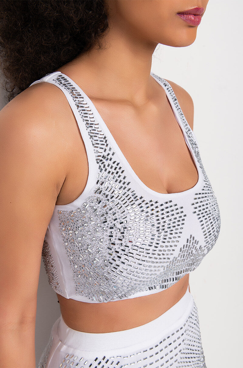BODIED RHINESTONE CROP TOP