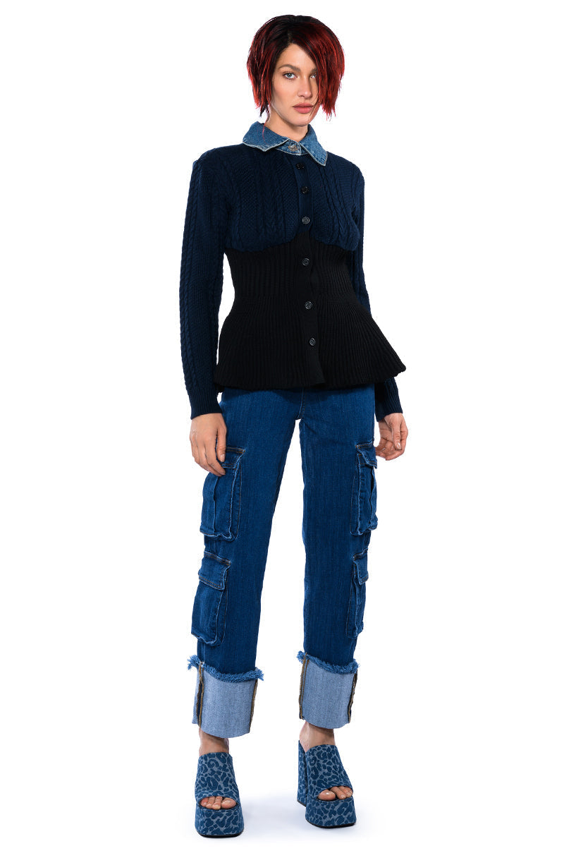 BON SOIR STRAIGHT CARGO JEANS